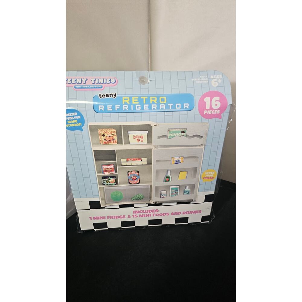 Teeny Tinies Retro Refrigerator Doll Miniature Food Mini Playset 1:6 Scale New - Picture 5 of 7